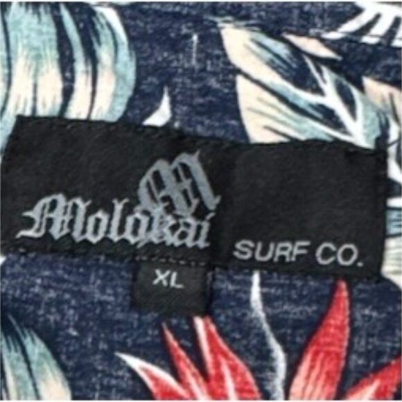 Molokai XL Floral Hawiian Button Down Casual Short Sleeve Shirt - Picture 5 of 10